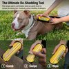 King Komb Multi-Use Pet Grooming Brush for Dogs, Cats, & Horses - Self Cleaning Deshedding Tool with Rubber Bristles for Grooming and Loose Hair Removal - Great for Short to Medium Coats