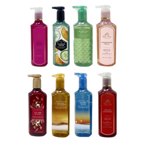 Bath & Body Works Assorted 3 Pack Cleansing Gel Hand Soap with a Himalayan Salts Springs Sample Soap.