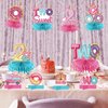 Aodocuto 10Pcs Two Donut 2nd Birthday Party Decorations Honeycomb Centerpieces for Baby Boys Girls, Donut Two Sweet Birthday Table Centerpieces Party Supplies, Doughnut Themed Bday Table Topper Decor