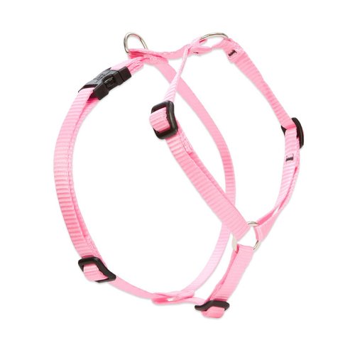 LupinePet Basics 1/2" Pink 12-20" Adjustable Roman Dog Harness for Small Dogs