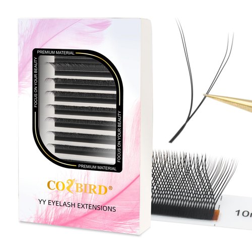 COZBIRD yy Eyelash Extension y Lashes Supplies 2d 4d Premade Fans Volume Lashes Fluffy Faux Mink Soft Natural 12 rows (0.07mm D curl 14mm)