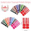 JERCLITY 352 Pieces 16 Sheets Bright Solid Color Toe Nail Polish Strips Toenail Wraps Self-Adhesive Full Nail Stickers Colorful Nail Art Decals Strips with Nail File for Women Girls Nail Art