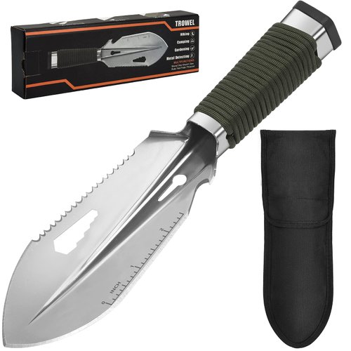 Backpacking Trowel Ultralight, Camping Shovel, Garden Trowel Hand Tool with Carrying Pouch for Hiking, Digging, Metal Detecting, Gardening Multitool Survival