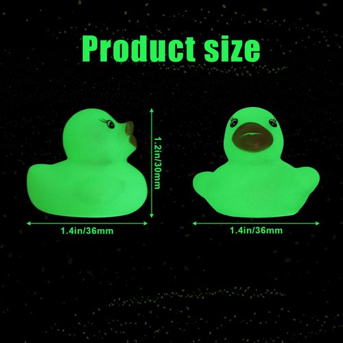 50pcs Glow Rubber Ducks, 1.4 Inch Mini Light Up Ducks Rubber Ducks Bath Toys for Kids Halloween Flashing Rubber Duck Assorted Rubber Ducks for Baby Shower Halloween Party Favors