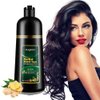 Nielies Hair color shampoo for women and man, 500ml instant Herbal Essence Shampoo, Permanent Hair Dye. Best Shampoo for Grey Hair,3 in 1 Hair Black Dye Shampoo,hair dye shampoo 3 in 1