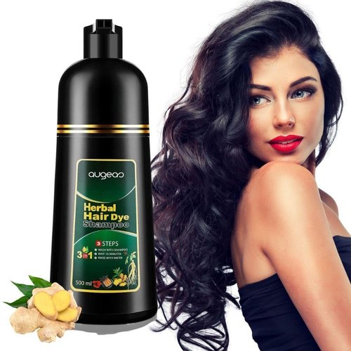 Nielies Hair color shampoo for women and man, 500ml instant Herbal Essence Shampoo, Permanent Hair Dye. Best Shampoo for Grey Hair,3 in 1 Hair Black Dye Shampoo,hair dye shampoo 3 in 1