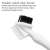 T3 Detail Set with Pintail Comb, Edge Brush, and Teasing Brush, Three-Piece Hair Brush and Comb Set with Premium Vegan Boar Bristles and Flexible Teeth for Smoothing, Detailing, and Styling Edges