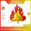10 Pcs Fire Balloons Giant 30 Inch Red Flame Balloons Fire Shape Balloons Decorations for Firefighter Party Favors Firefighting Theme Kids Birthday Party Hunting Campfire Decoration Supplies