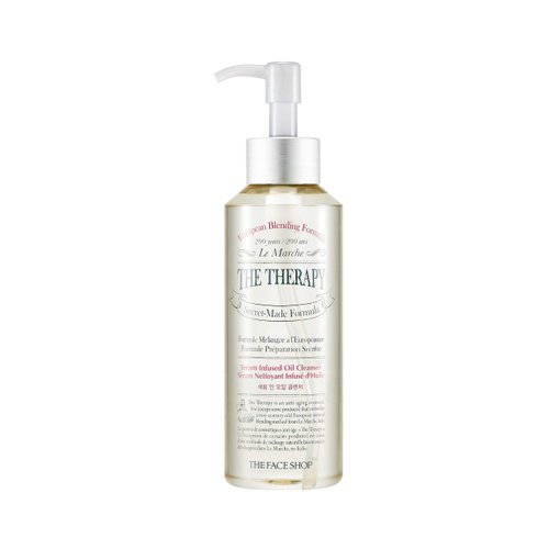 THE FACE SHOP The Therapy Serum Infused Oil Cleanser | Deep Moisturizing Gel-oil Cleanser for Thoroughly Soft Foam Cleansing | Leave Skin Hydrated & Comfortable | 7.6 fl. Oz,K-Beauty