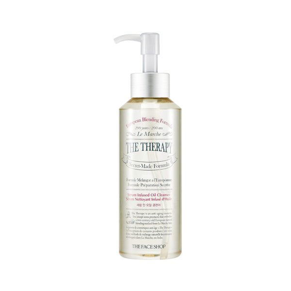 THE FACE SHOP The Therapy Serum Infused Oil Cleanser | Deep Moisturizing Gel-oil Cleanser for Thoroughly Soft Foam Cleansing | Leave Skin Hydrated & Comfortable | 7.6 fl. Oz,K-Beauty
