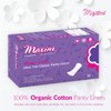 Maxim Organic Cotton Pantiliners Sanitary Pads - 3 Packs, Thong-Lite Style, Biodegradable, Ultra-Comfort, Hypoallergenic, Eco-Friendly, Dual-Use, Secure Fit, 105 Count