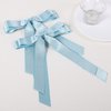 2Pcs Tassel Ribbon Hair Bows Clip with Long Tail for Women Girls Thick Thin Hair,5.5in Big Light Blue Solid Silky Satin Ribbon Ponytail Holder Outfits Dress Decoration Accessories
