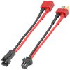 2Pairs Vgoohobby SM-2P Plug to Deans T Plug Adapter Male Female Connector with 18AWG 8CM Silicone Wire for RC Car Drone Boat Lipo Li-ion Battery