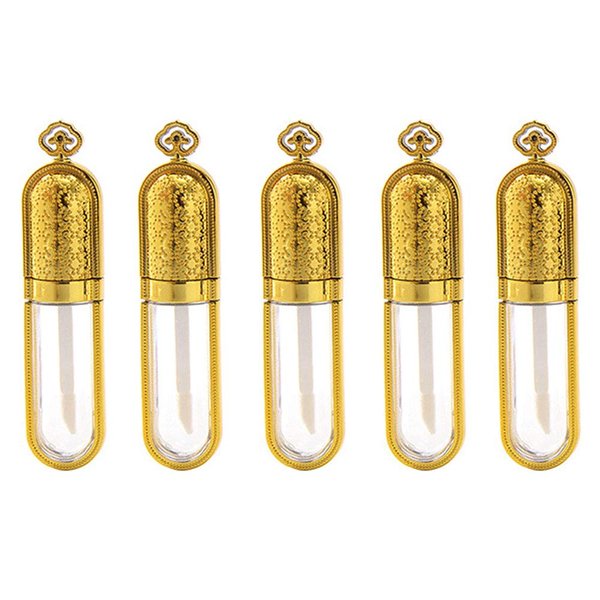 5 Pcs 3ml Lip Gloss Tubes Empty Refillable Lip Balm Bottles Vials Containers with Lip Brush for DIY Lipstick Lip Gloss Samples