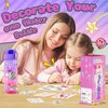 Decorate Your Own Water Bottle Kits for Girls Age 4-12, Unicorn Toys for Girls Age 4-6 Painting Crafts Kit, Clay Beads Bracelet Making Kit, Birthday Gifts Toys for Ages 6-12 (Unicorn)