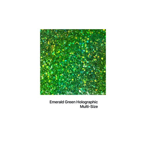 Hemway Ultra Sparkle Glitter - Multi-Size Chunky Fine Cosmetic Glitter Mix for Body Face Hair Eye Nail Art Festival, Crafts for Tumbler Resin Decorations - Emerald Green Holographic - 100g / 3.5oz