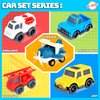 Playkidiz 5 Pack Toddler Car Toys Playset - Toy Cars, Including Airplane, Fire Truck, Ambulance, Pick Up Truck and Jeep, Ideal Car Set Gift for Ages 3-5 (Colors May Vary)