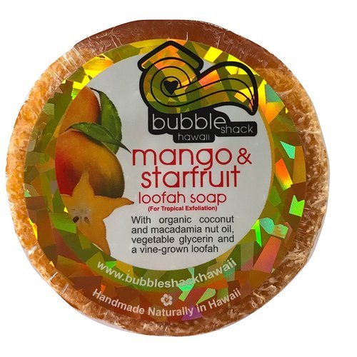Bubble Shack Hawaii Mango and Starfruit Loofah Lather Soap Bar