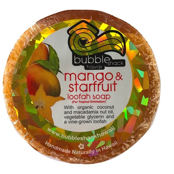 Bubble Shack Hawaii Mango and Starfruit Loofah Lather Soap Bar