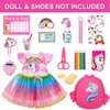 ZQDOLL 23 Pcs American Doll Clothes and Accessories School Supplies Playset for 18 Inch Doll Including Girl Doll Clothes, Bags, Student Cards, Sticker, Pencils, Calculator, Scissors, Notebook
