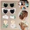 30pcs Bridesmaid Proposal Gifts Set with Bridesmaid Scrunchies Square Hair Claw Clip and Bachelorette Heart Sunglasses Girls Gift for Wedding Party Bachelorette Cam Party Favors (White&Green)