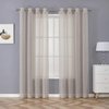 MISS SELECTEX Sheer Linen Curtains with Bordered - Natural Textured Semi-Sheer Drapes Grommet Top Voile Window Curtains for Living Room and Farmhouse, Linen, 52x95 Inches Long, Set of 2 Panels