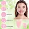 2 Pcs Gua Sha Scraping Massage Tool Gua Sha Facial Tool Massage Stone Gua Sha Tool for Body Spa Skincare Eye Face Neck Beauty Relaxing (Rose Quartz)