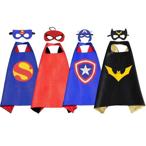 RioRand Kids Superhero Capes and Masks Superhero Costumes Toys Dress up for 3-10 Years Old Party Supplies Christmas Halloween (4pcs for boys)