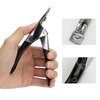 3 Pieces Acrylic Nail Clippers, Adjustable Nail Tip Cutter with Sizer and Catcher, Stainless Steel False Nail Clipper for Acrylic Nails with Length Nail Clippers for Acrylic Nails with Length Measure