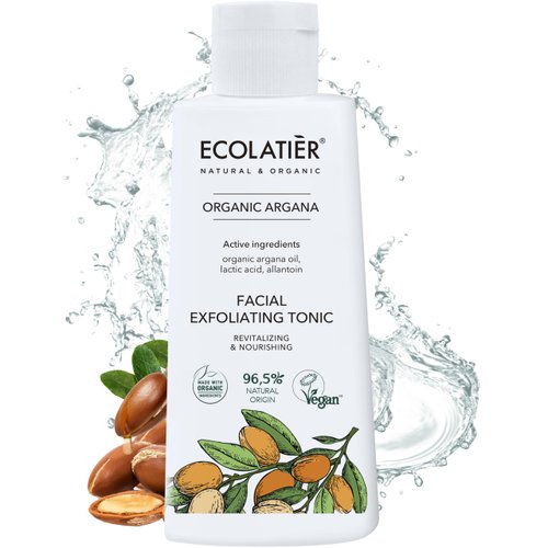 Facial Exfoliating Toner Revitalizing & Nourishing with Organic Argan Oil – Hydrating, Anti-Aging, Vegan, 98% Natural Ingredients for Women & Men - 5.1 Fl Oz / 150ml