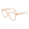 JIM HALO Oversized Blue Light Glasses for Women Square Chunky Bluelight Computer Glasses Reduce Eye Strain Apricot