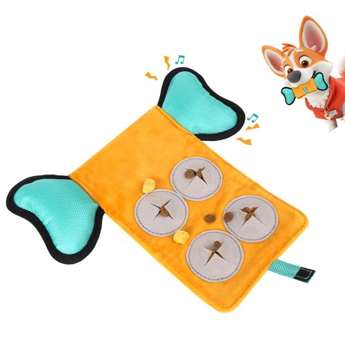 Melede Dog Squeaky Toy, Indestructible Plush and Nylon Fabric Dog Puzzle Toy, Interactive Dog Toys