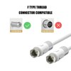 Short Coaxial Cable, 2-Pack 1ft Coaxial Cable, RG6 Cable 0.3m with Right Angle Connectors, White 75 Ohm Shield Digital Coax Cables with F-Male Connectors, Ideal for TV Antenna DVR Satellite