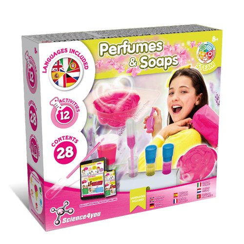 Science4you Perfumes & Soaps - Perfume and Soap Making Kit for Kids - Educational Science Kits with 12 Science Experiments for Kids - Craft Sets for Girls and Boys - Science Kits for Kids Age 8 9 10+