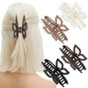 AHONEY Hair Clip, 4Pcs Butterfly Claw Clips, Non Slip Cute Hair Clips for Women Girls, Matte Hair Claws, Hair Accessories (Neutral, 4 Count)