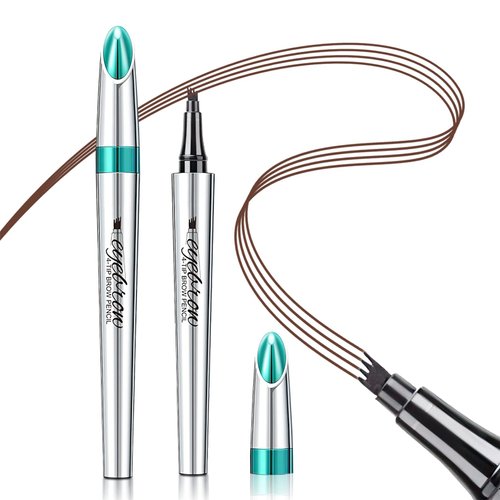 Eyebrow Pencil Eyebrow Microblading Pen - Eyebrow Pen Micro 4 Point Brow Pen Lift & Snatch Eyebrow Eye Makeup Long-Lasting Waterproof & Smudge-proof Natural Eyebrow Hair (Reddish Brown)