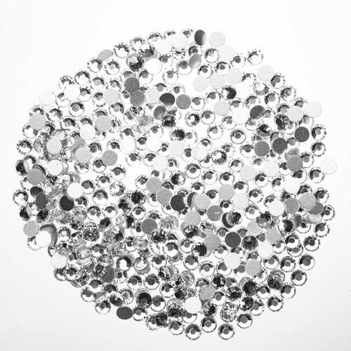 DIAO79NI Rhinestones 1440pcs SS6 Glass Nail Art Crystal Clear White Flatback Gemstones for Crafts Nails Makeup Bags and Shoes Decoration（SS6, Clear White）
