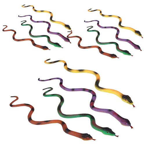 Kicko Jumbo Growing Snake - 12 Pack - Toy Figure Assortment for Kids, Playsets, Crafting, Activities, Party Supplies, Practical Jokes, and Rewards