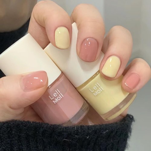 COSMOO Nude Color Quick Dry Nail Polish, Nude Pink Air Dry Nail Lacquer for Nail Art Varnish