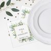 Greenery Wedding Personalized Beverage Napkins / 100 Custom Anniversary Cocktail Napkins / 4 3/4" x 4 3/4" Elegant Lush Floral Square Napkin Design / 3 Ply Bridal Shower Couples Party Décor