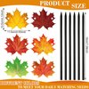 6 Pcs Maple Leaf Faux Leather Hair Pins and Barrettes - Autumn Colorful Leaves Hair Accessories for Women