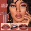 RG ROUGE LX 3-in-1 Lip Gloss Set: Matte Lipstick, Moisturizing Lip Gloss, 2mm Lip Liner. The Matte Texture Is Non-sticky,waterproof, The Moisturizing Texture Is Hydrating (02 - Hidden Feelings)