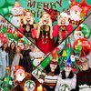 Christmas Party Decorations Supplies, Christmas Balloon Arch kit with White Snowman Christmas Santa Foil Balloon, Christmas Tree Balloons Red Star Balloons for Xmas Party Decorations(Green Red)