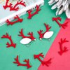 GORGECRAFT 18 Pairs Red Christmas Deer Decor Mini Antlers Embellishments Flocking Deer Antlers Hair Clips Accessories Reindeer Elk Branch Animals Horn Snowman Hand for Headband Snowman Party Ornaments
