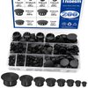 Tnisesm 200Pcs 8 Sizes Nylon Plastic Hole Plugs Black 1/4" 5/16" 3/8" 1/2" 5/8" 3/4" 7/8" 1" Round Drill Hole, Flush Type Panel Knockout Locking Plugs, Furniture Cabinet Insert End Caps