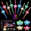 28 Pack LED Light Up Fidget Spinner Bracelets, Party Favors for Kids 4-8 8-12 Glow in The Dark Party Supplies Treasure Box Toys for Class Birthday Gifts Xmas Stocking Stuffers for Teens Goodie Bags