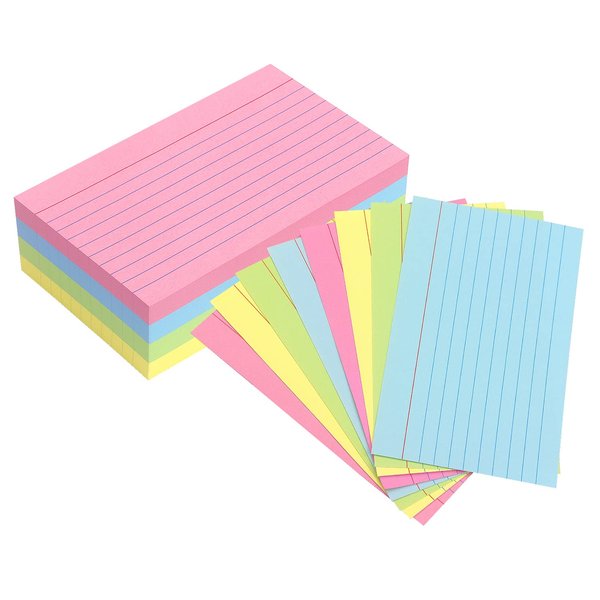 Ruled Index Cards Pastel Colored Index Flash Cards Note Cards for Studying, Home and Office Flashcards, 3 X 5 Inch, 180-Count