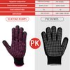 AFT90 2 Pcs Professional Heat Resistant Glove for Hair Styling Heat Blocking Gloves for Curling, Flat Iron and Hair Styling Tools, Silicone Bump, Pink Edge
