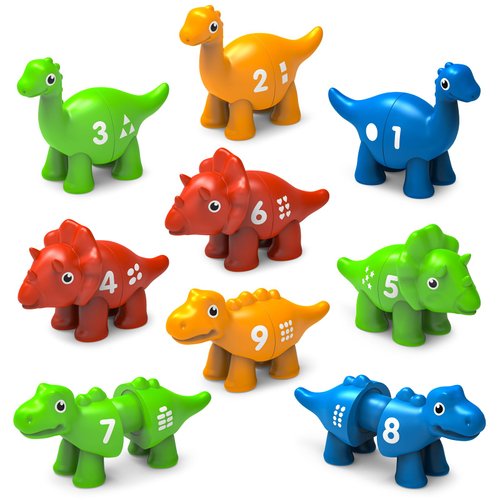 Dinosaur Toys for Kids 2-4, Montessori Toys for 2 3 4 Years Old Boys Girls, Toddler Number Learnig Toys, Preschool Learning Activities Color Sorting Fine Motor Toys for Kids Birthday Gifts (9PCS)