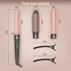 3 in 1 Round Brush Curling Iron Set,Ceramic Curling Wand (0.35"-1") 11/2 Inch Professional Heat Round Brush,30-Second Fast Heat-up, Detachable Dual Voltage Curling Iron - Hair Beauty Essentials